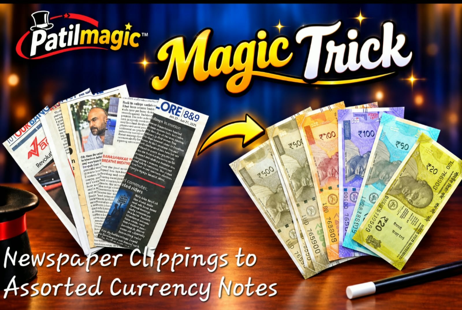 newspaper clippings to Assorted currency